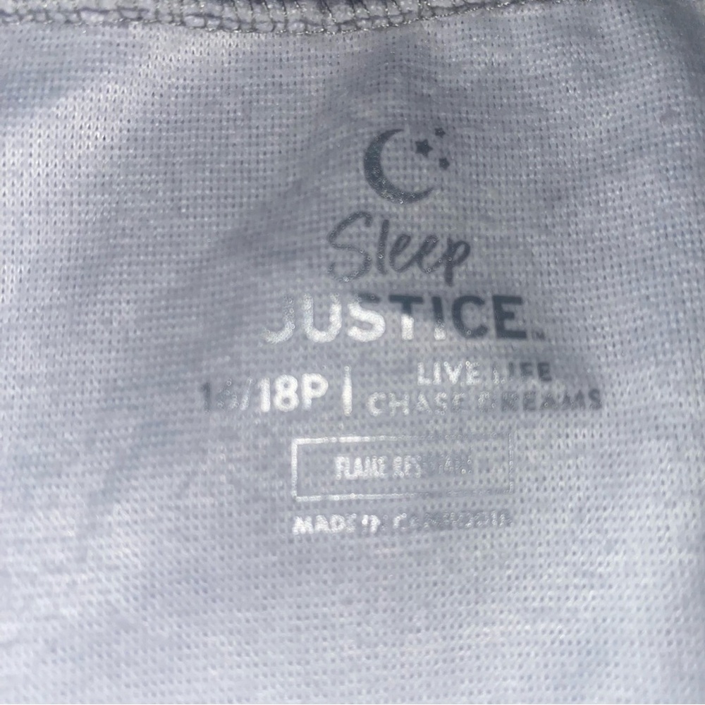 JUSTICE Girls Pajama top. SZ 16/18 NWT - Picture 3 of 4